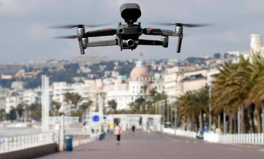 aplicação da tecnologia contra pandemia de covid-19 - drone
